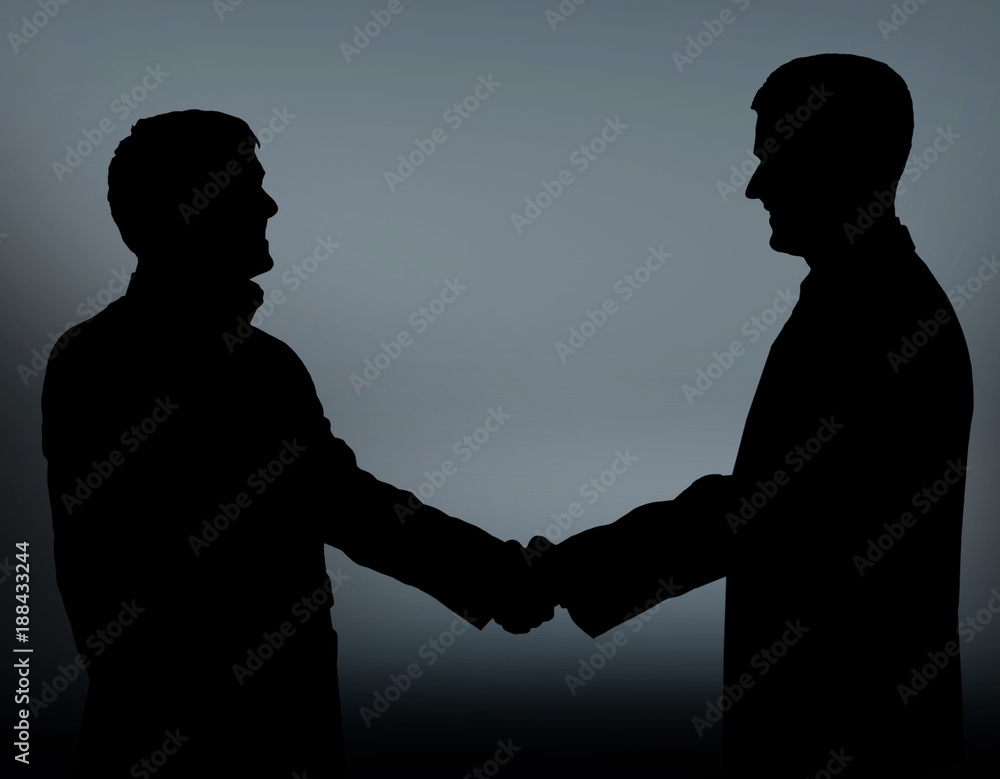Businesspeople figures. Handshake.