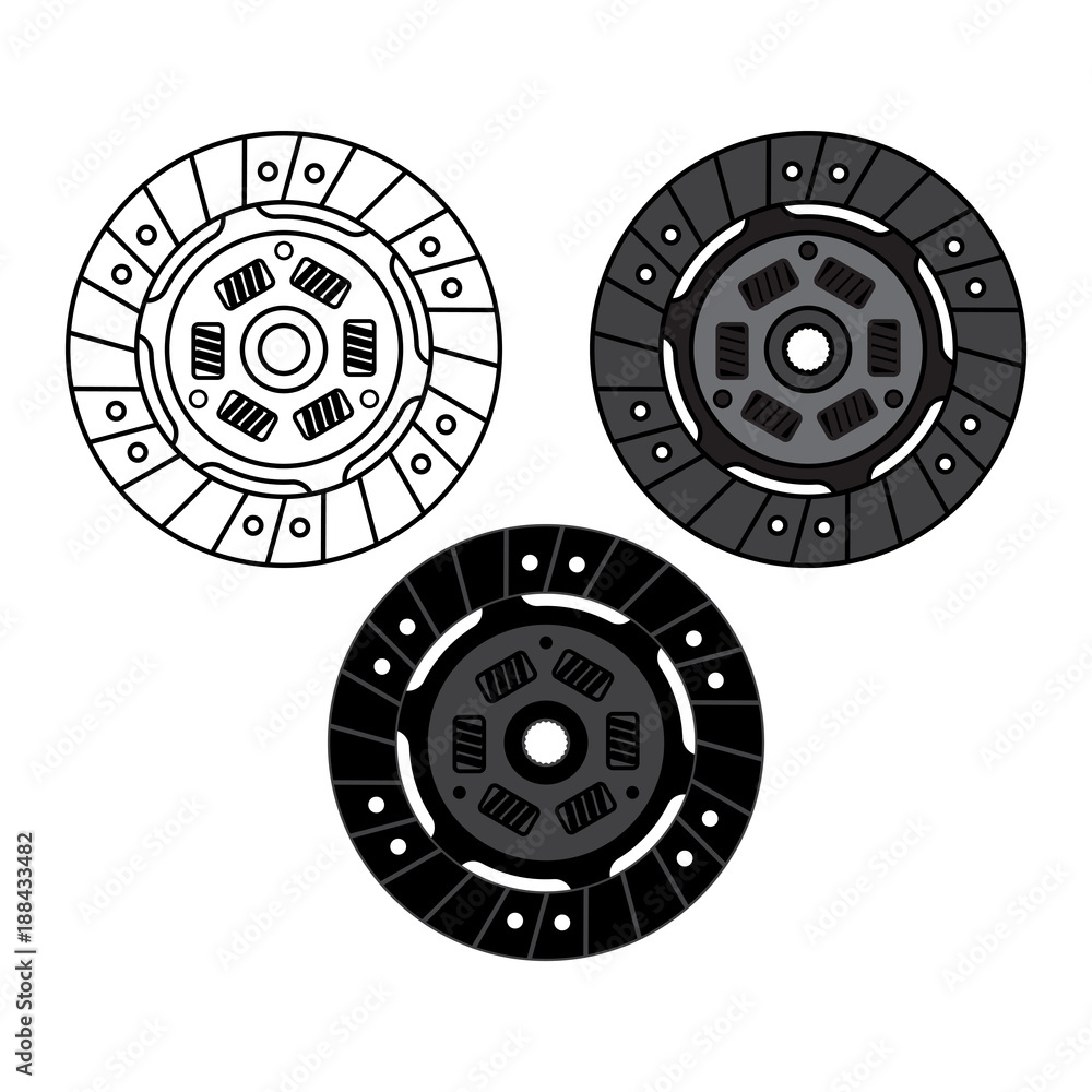 Car clutch plate on white background Car clutch plate on white background