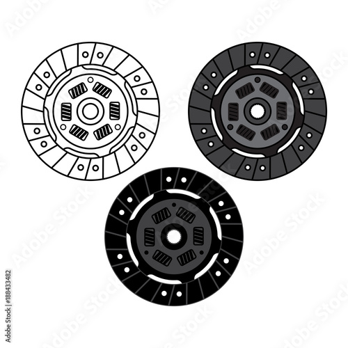 Car clutch plate on white background photo