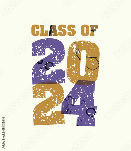 Class of 2024 Concept Stamped Word Art Illustration