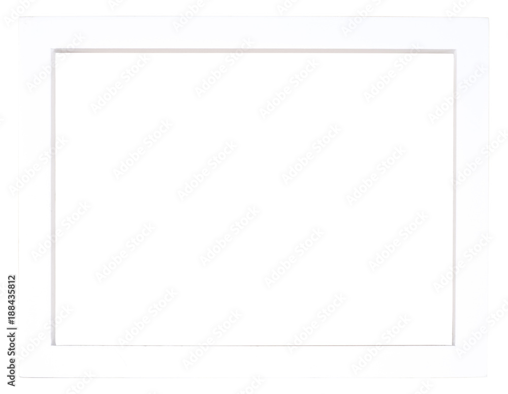 Empty picture frame in plain white high gloss finish Empty picture frame in plain white high gloss finish