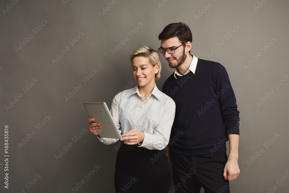 Couple with digital tablet Couple with digital tablet