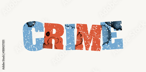 Crime Concept Stamped Word Art Illustration