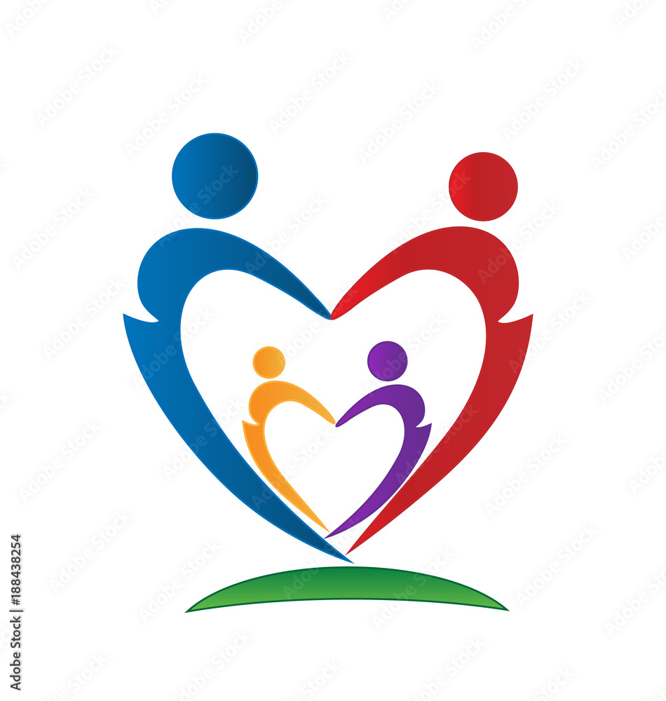 Loving family people figures, vector icon Loving family people figures, vector icon