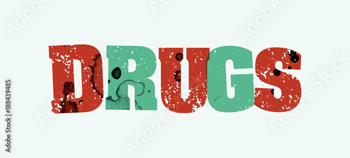 Drugs Concept Stamped Word Art Illustration