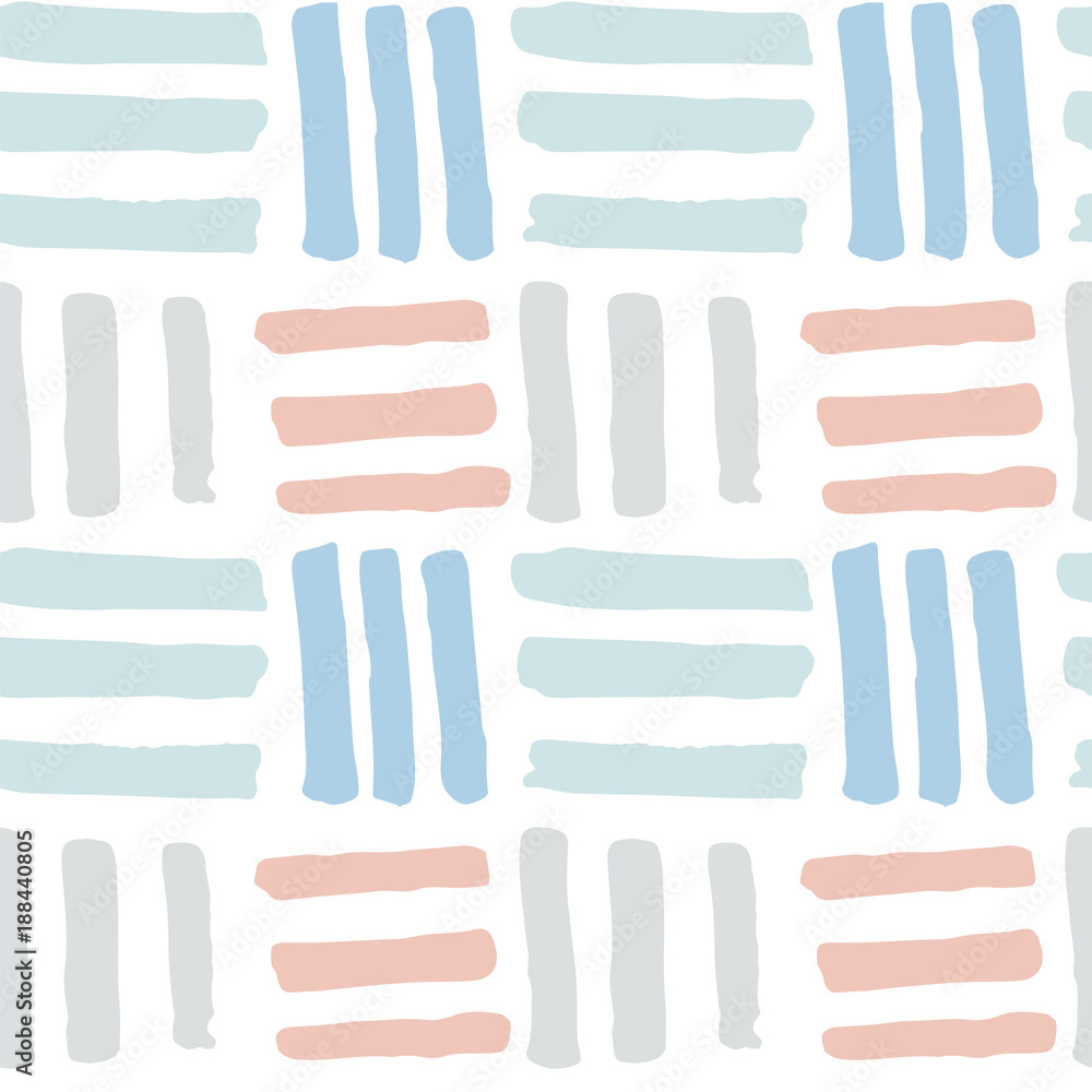Obraz premium Cute Hand Drawn Bricks Seamless Pattern made in Vector. Pastel colors. Artistic backdrop for wallpaper, textile, wrapping, gift paper, blog, etc.