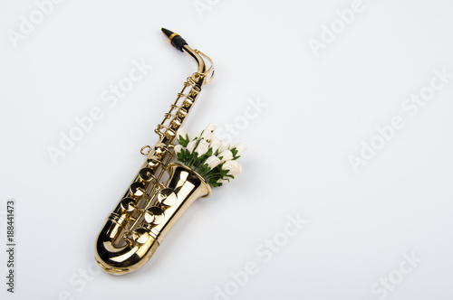 Saxophone with flowers