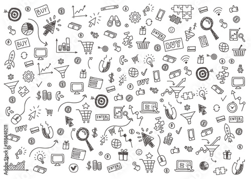 Vector concept of internet marketing and online business.