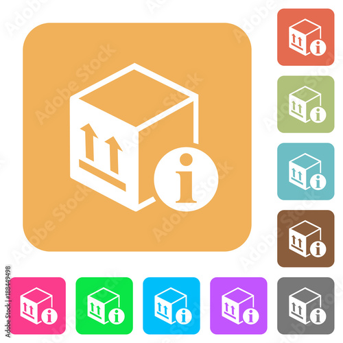 Package information rounded square flat icons