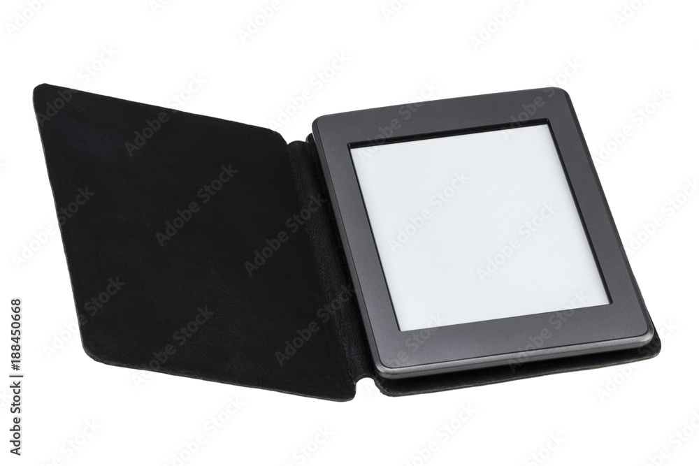 black ebook reader or tablet on white background black ebook reader or tablet on white background