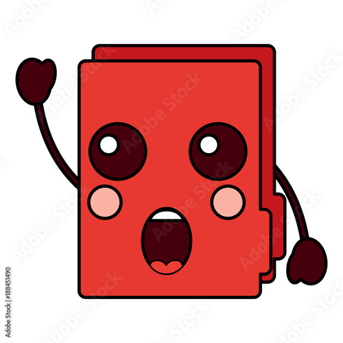 suprised file folder kawaii icon image vector illustration design 