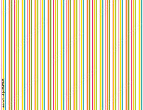 Stripe seamless pattern. Summer print for backgrounds, fabric, apparel, gift wrap, decor, scrapbooking and more. Blue, yellow, green, orange, white. Spring. EPS file includes pattern swatch tile.