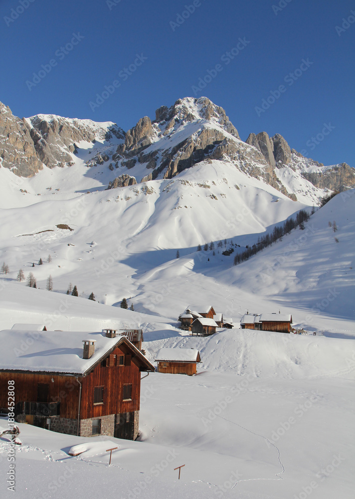 inverno a Fuciade; Sasso Valfredda, Dolomiti di Fassa