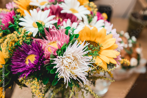 Bouquet of summer colored flowers