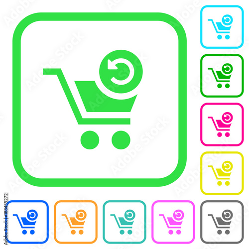 Undo last cart operation vivid colored flat icons