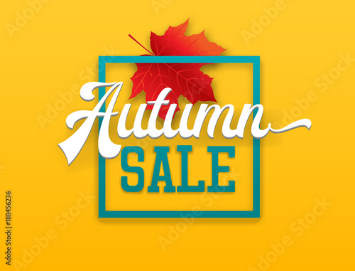 Vector illustration poster for autumn sale.