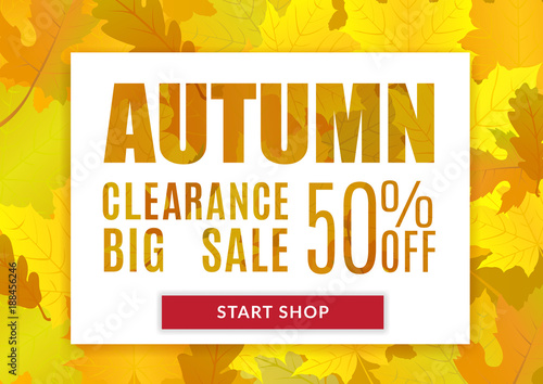 Vector illustration poster for autumn sale.