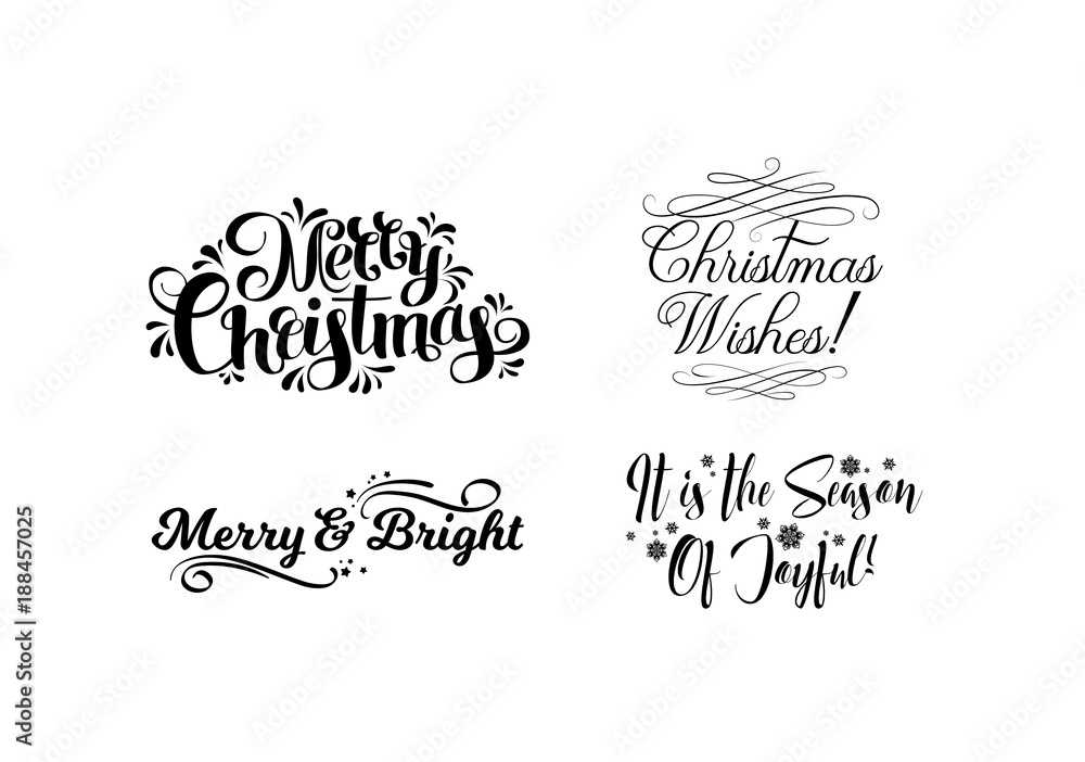 Christmas and New year logo collection. Vector illustration.
