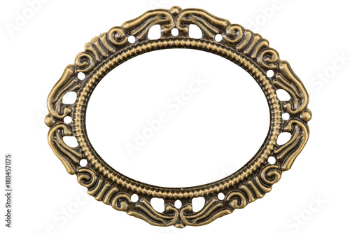 Filigree in the form of a frame, decorative element for manual work, isolated on white, with clipping path