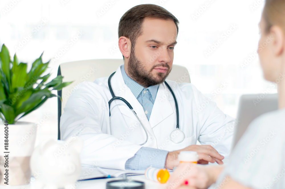 Doctor and patient discussing something Doctor and patient discussing something