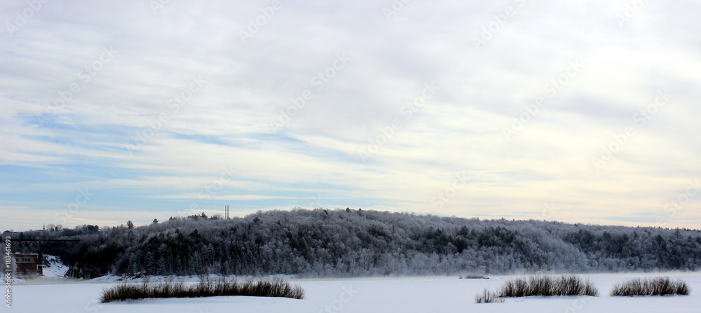 River shore in winter