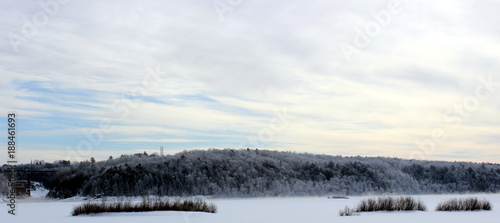 River shore in winter