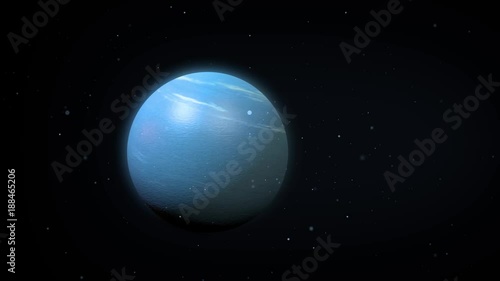 Neptune in outer space as stars approach camera ALT  - Image Courtesy of NASA photo