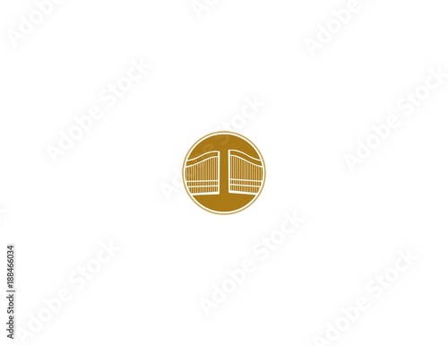 Gate Open Door Apartment Business Logo