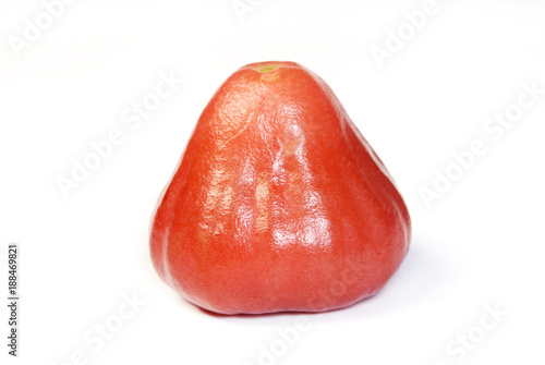 Red rose apple isolated on white background 