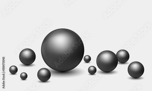 Set vector illustration of realistic black pearls