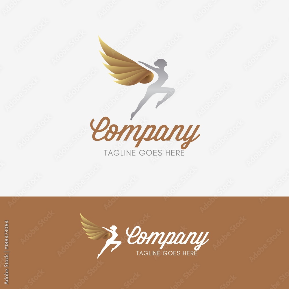 Obraz premium Dance Studio Logo template element symbol with luxury gradient color