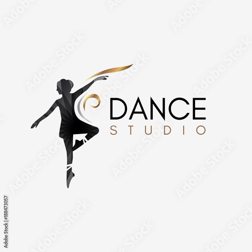 Ballet Dance Studio Logo template element symbol with luxury gradient color