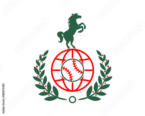 baseball horses emblem stallion mustang mare silhouette image