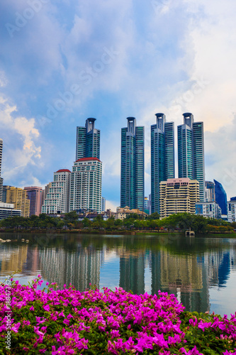 city view at Benjakitti Park  Bangkok  Thailand