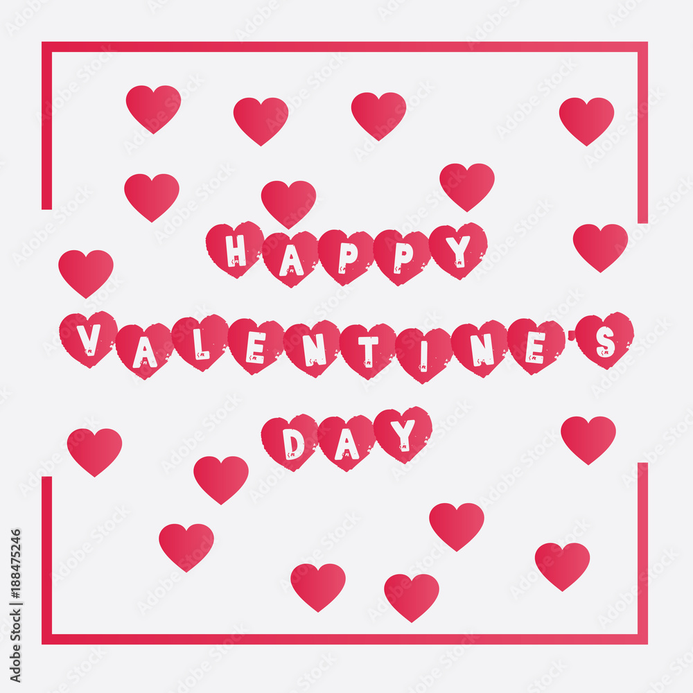 Happy Valentine's Day Vector Template Design