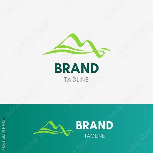 Mountain Flow Logo template element symbol in nature color