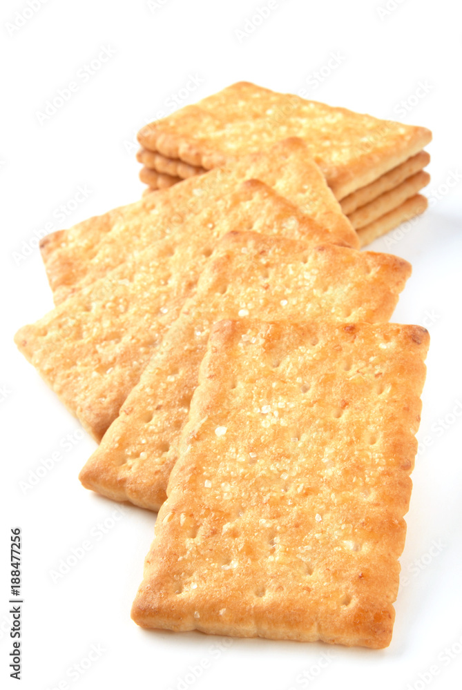 Honey-oats coconut biscuit on a white background Honey-oats coconut biscuit on a white background