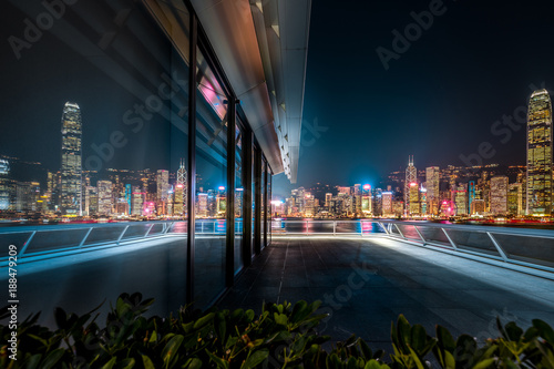 Canvas Print Night scene of  Hong Kong Victoria Harbour