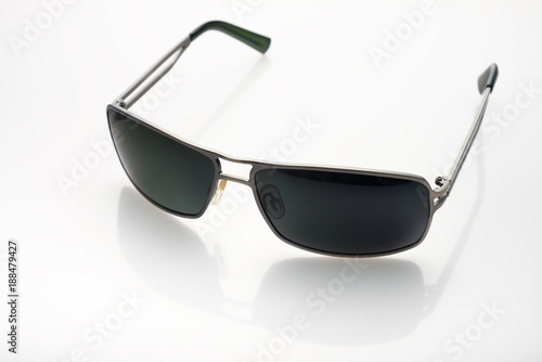 Sunglasses on white background with soft focus