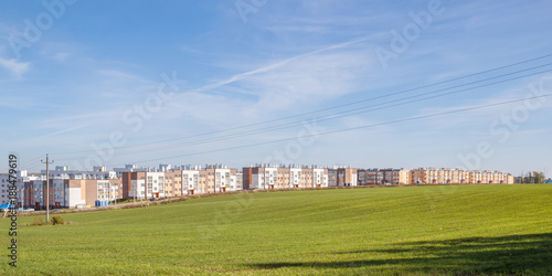 Low-rise houses in the field