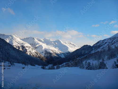 beautiful winter landscape in the alps © luciezr