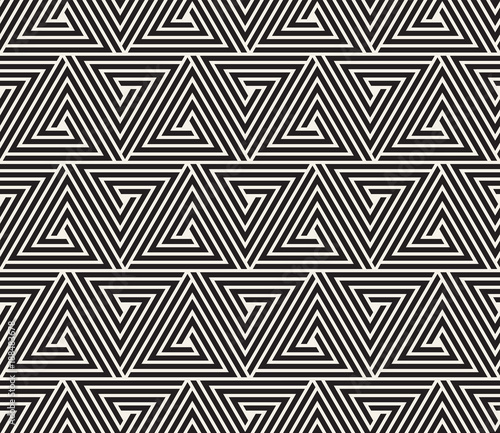 Vector seamless pattern. Modern stylish abstract texture. Repeating geometric tiling from striped elements..