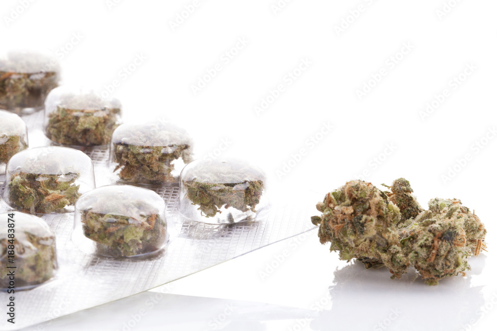 Medical marijuana in blister pack.