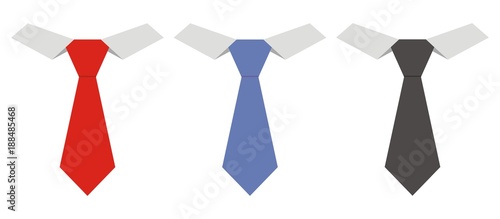 Fotografia Three necktie, vector icon, fashion accessories