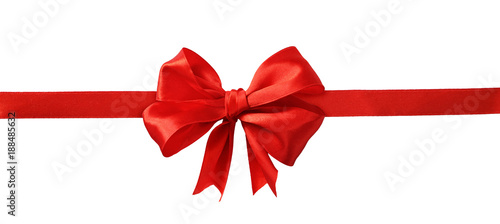 Red silk ribbon and a big bow photo