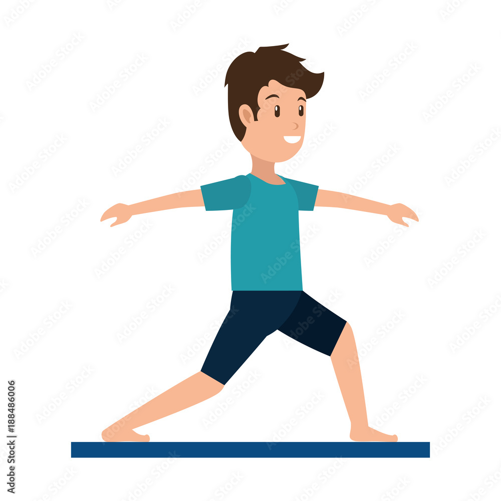 man practicing yoga avatar vector illustration design man practicing yoga avatar vector illustration design