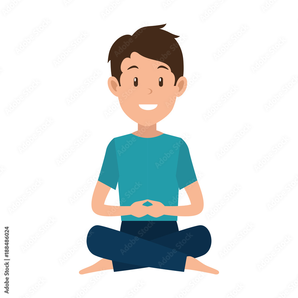 man practicing yoga avatar vector illustration design man practicing yoga avatar vector illustration design