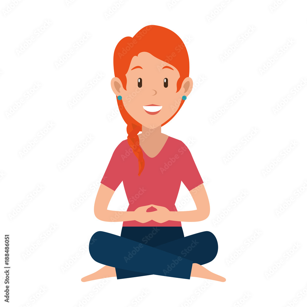 woman practicing yoga avatar vector illustration design woman practicing yoga avatar vector illustration design