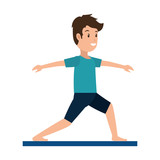 man practicing yoga avatar vector illustration design