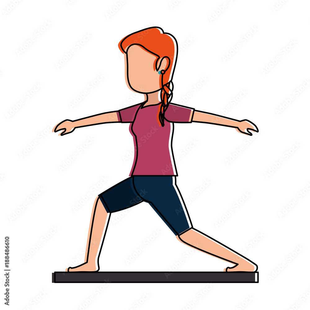 woman practicing yoga avatar vector illustration design woman practicing yoga avatar vector illustration design